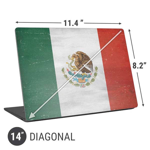 Mexico Flag Distressed Universal Laptop 14in (11.4 x 8.2in) Skin